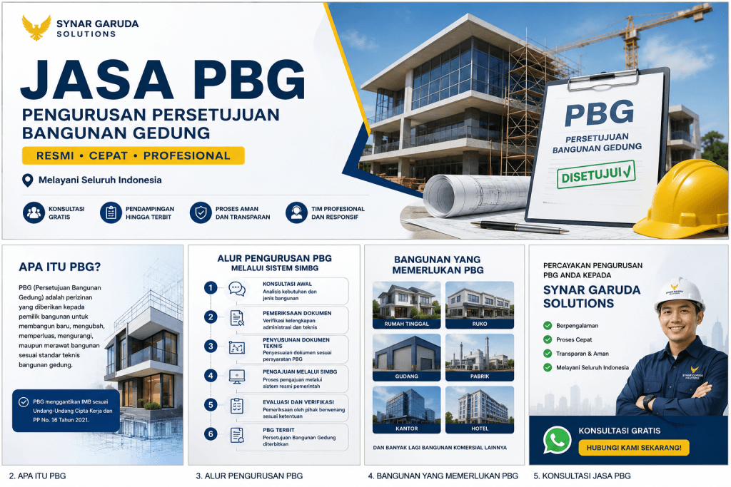 Jasa PBG Terpercaya Seluruh Indonesia | Pengurusan PBG Resmi dan Cepat Konsultasi jasa pengurusan PBG PT Synar Garuda Solutions